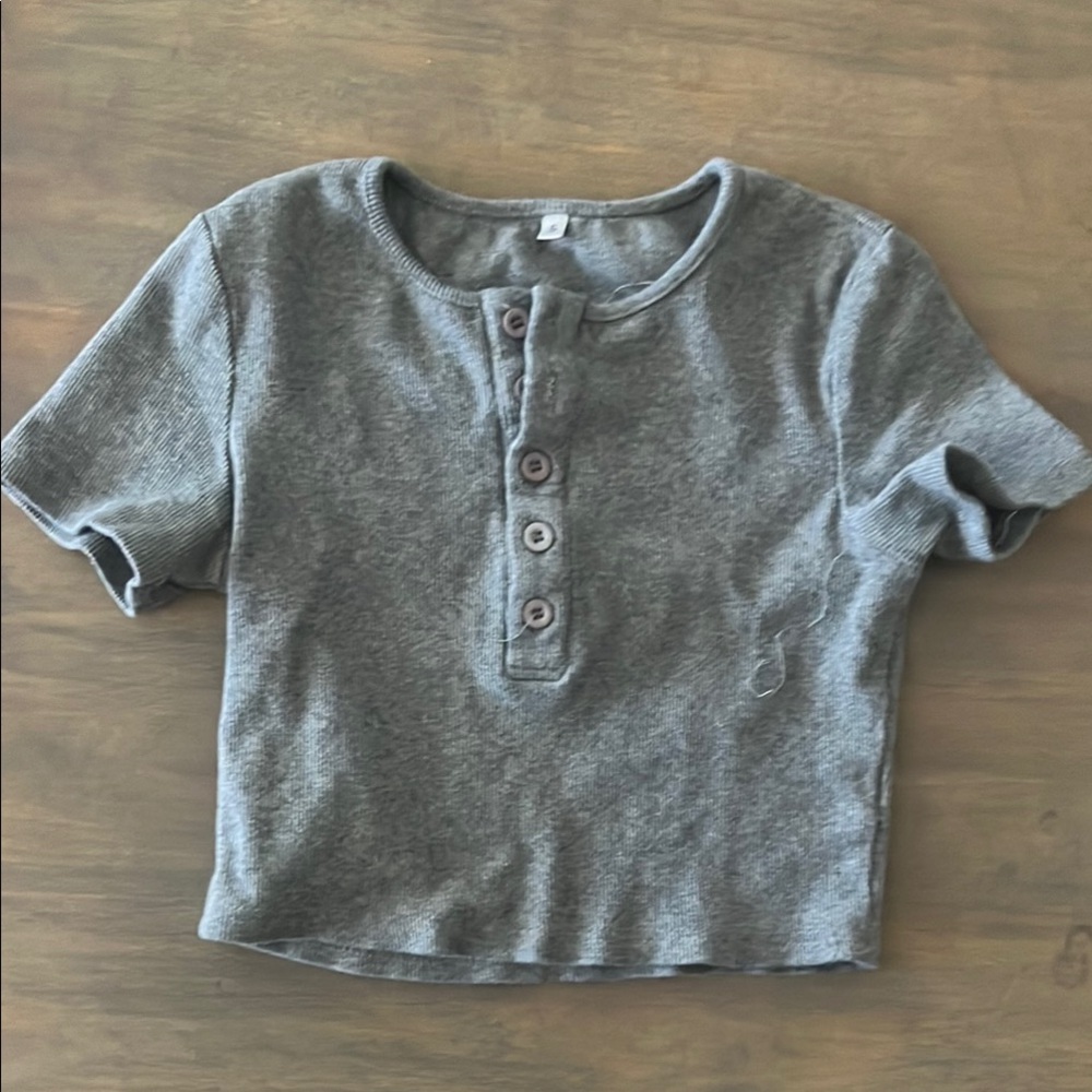 Gray Crop Top